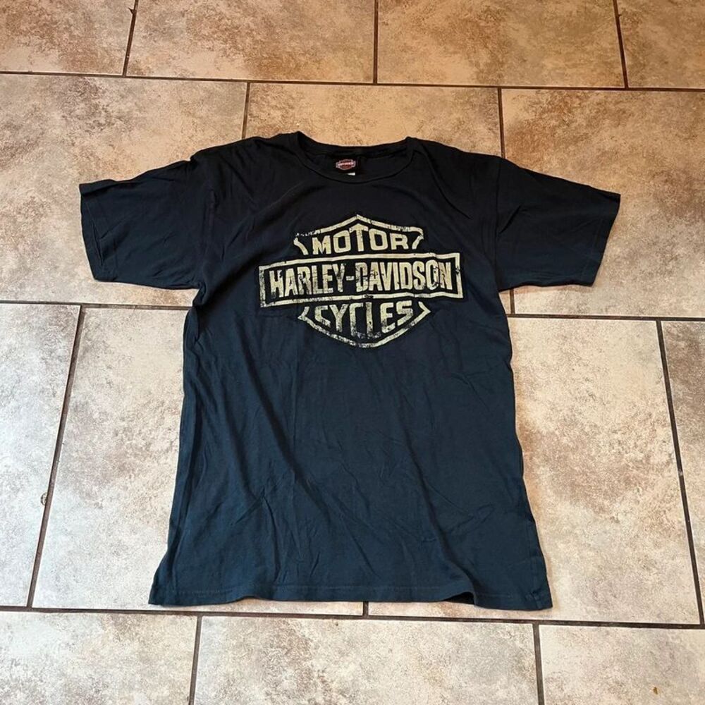 Vintage Harley Davidson Capital Brussels Belgium Shirt Black Shield Mens L